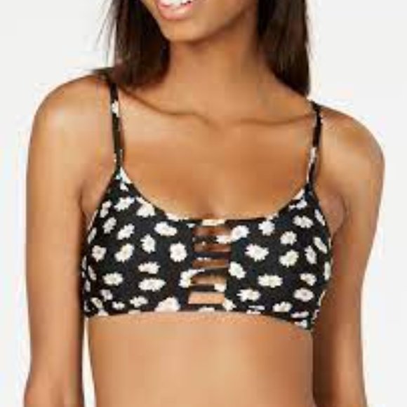 NWT!! Volcom Ur A Daisy Scoop neck Bikini Top Size Small - Picture 1 of 8